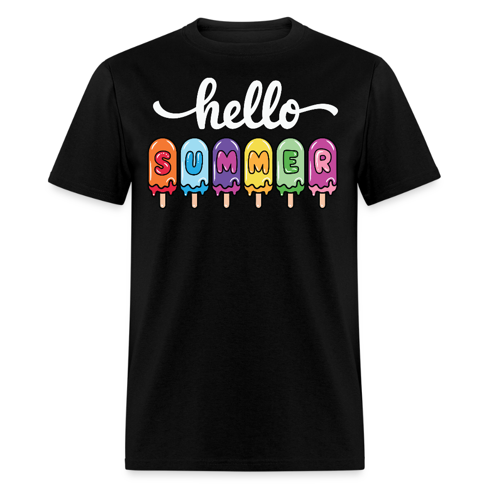 Hello Summer Colorful Ice Cream T-shirt - black