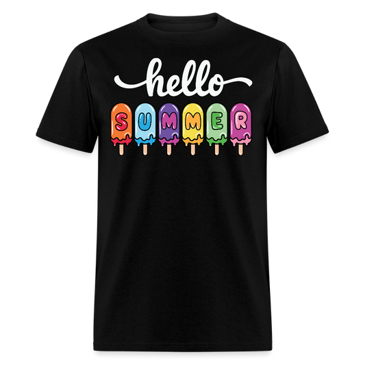 Hello Summer Colorful Ice Cream T-shirt - black