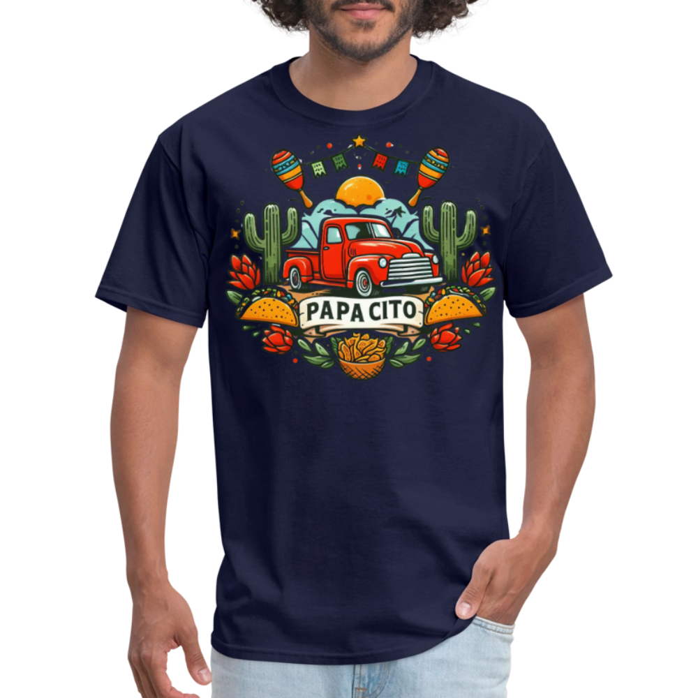 Papa Cito Taco Truck Retro Design T-shirt - navy