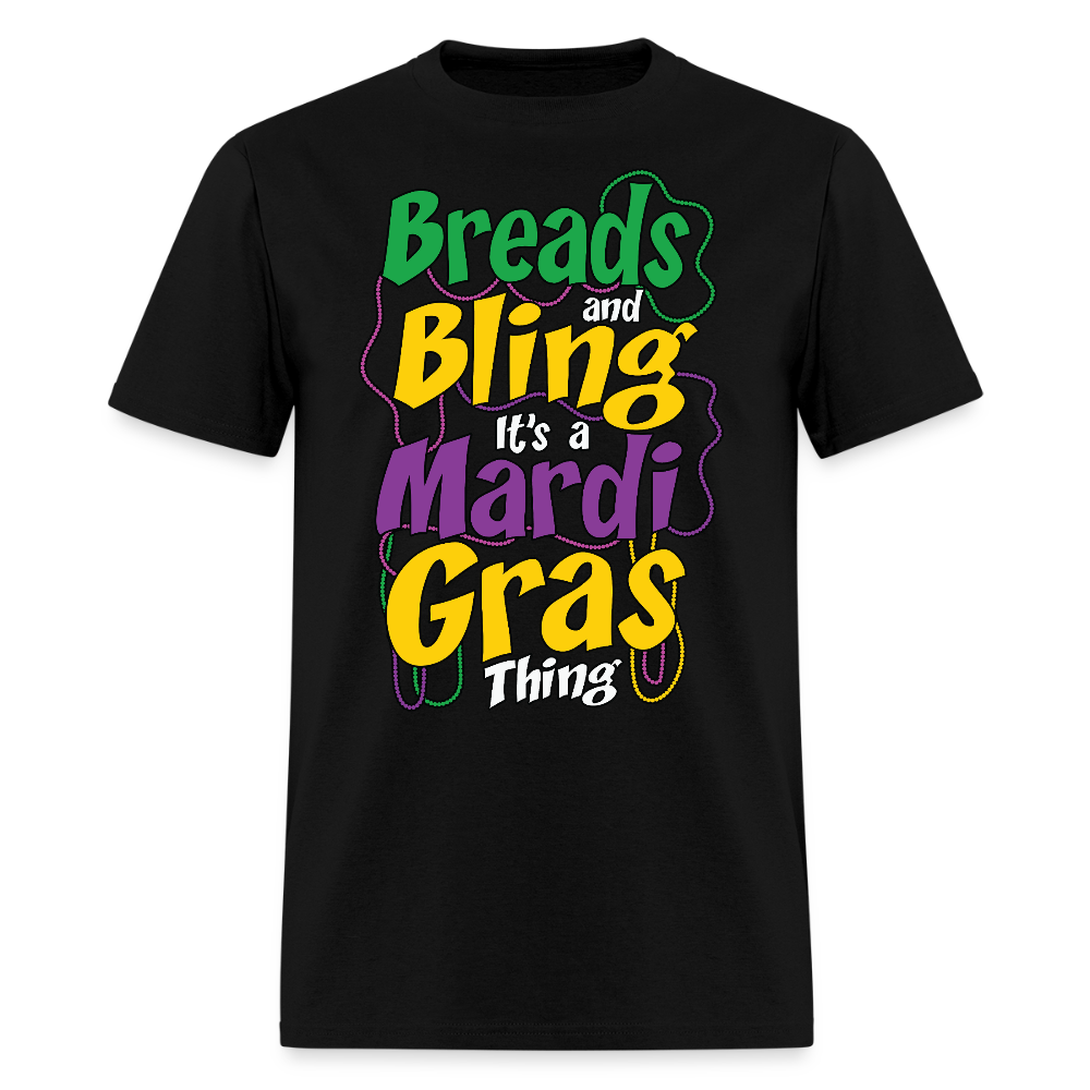 Beads And Bling Mardi Gras Colorful Festive T-shirt - black