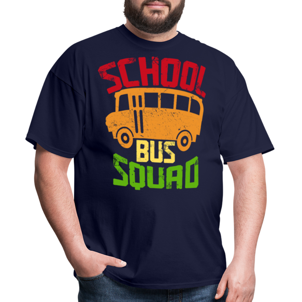 Vintage School Bus Tee for Drivers & Staff School Bus Squad T-shirt - navy