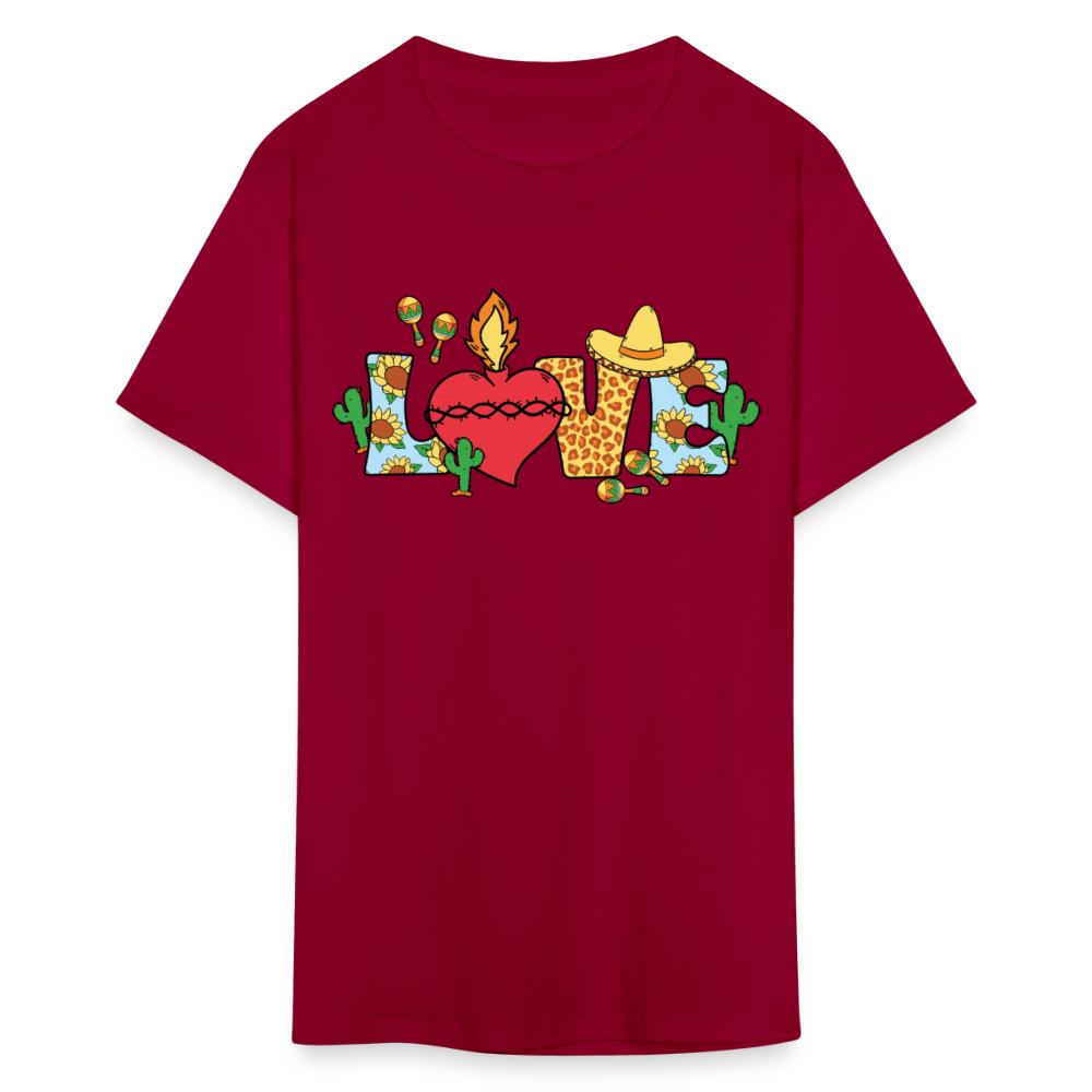 Cinco de Mayo Aesthetic Tee Mexican Fiesta Love T-shirt - dark red