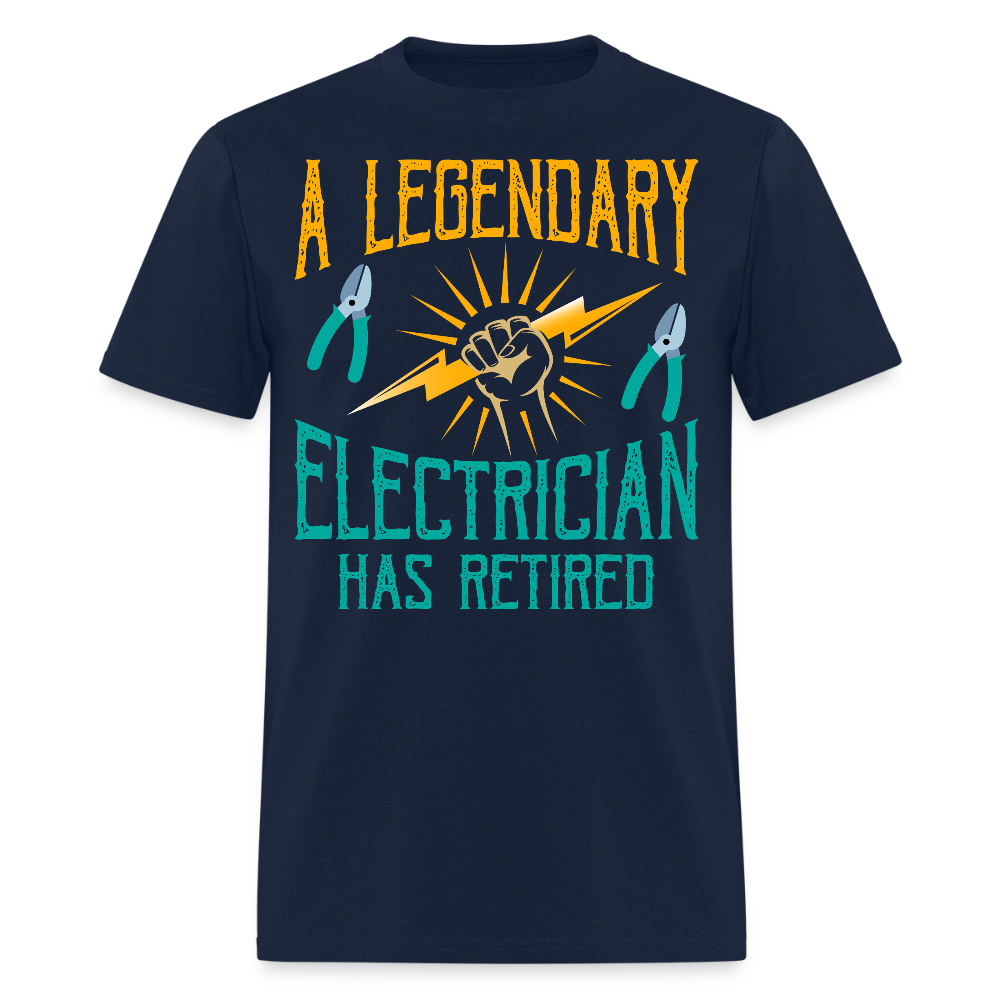 A Legendary Electrician Gift For Retired Workers T-Shirt - navy