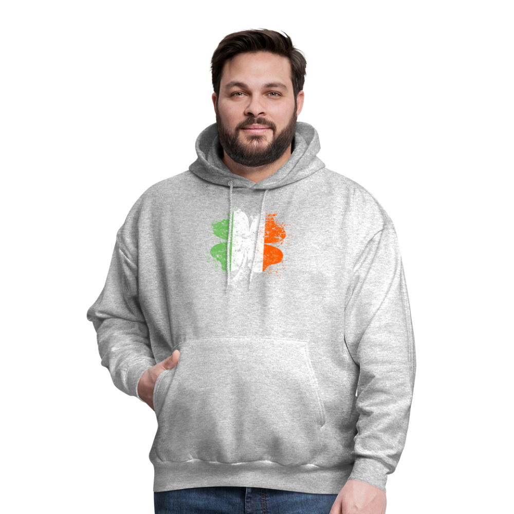 Irish Distressed Shamrock ST Patrick's Day Men's Hoodie - heather gray