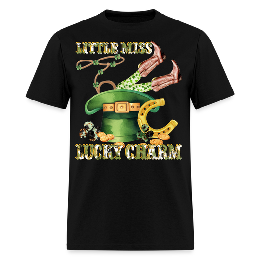 St Patrick’s Day Lucky Charm Western Cowgirl T-shirt - black