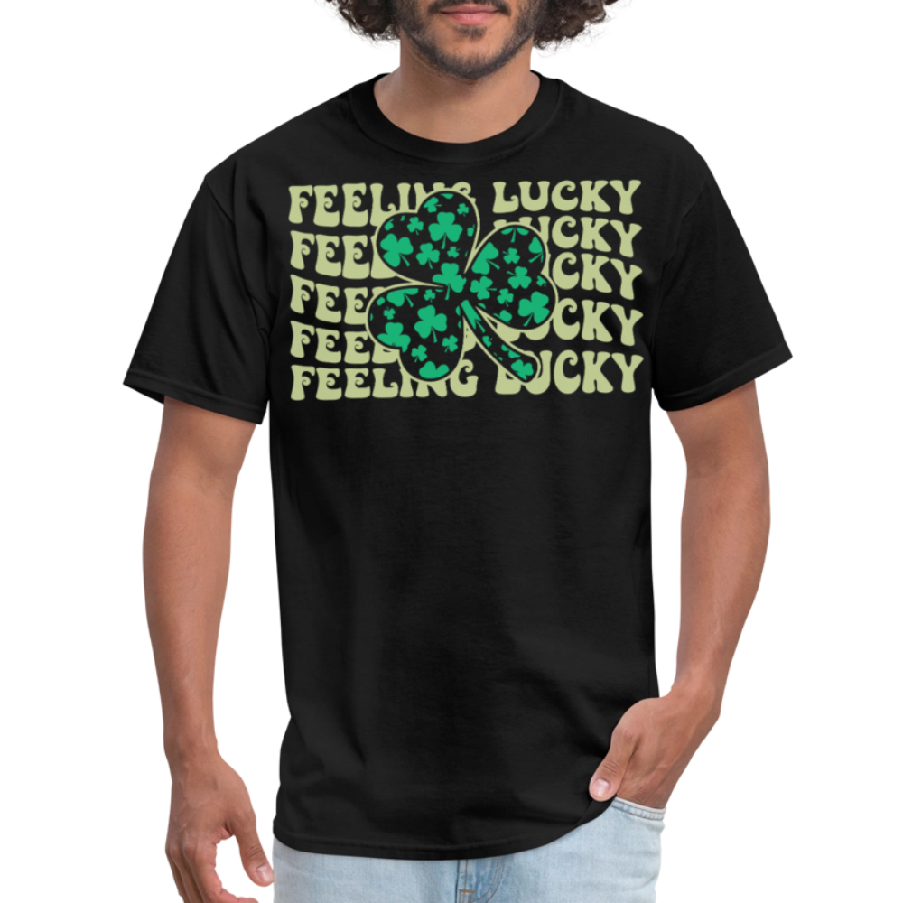 Feeling Lucky Irish Clover T-shirt - black