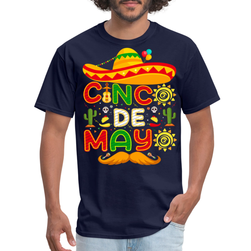 Mexican Fiesta Celebration Tee Cinco De Mayo Party T-shirt - navy