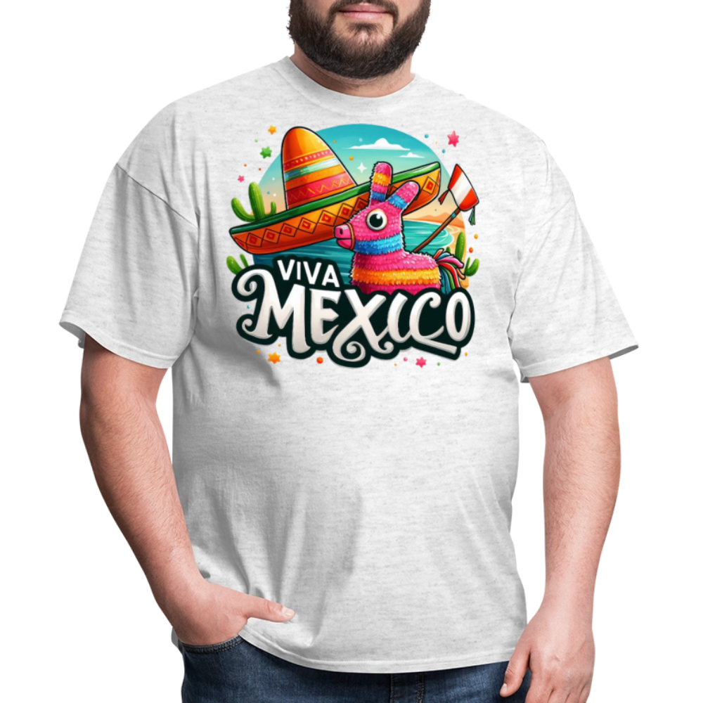 Colorful Mexican Pinata-themed Gifts Viva Mexico Party T-shirt - light heather gray