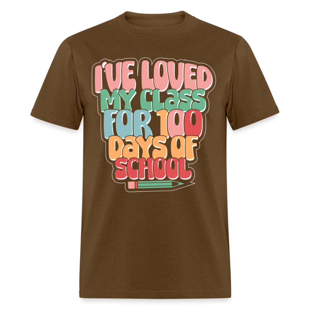 100 Days Of School Tee For Teachers 100 Days Of Learning Teacher T-shirt - brown