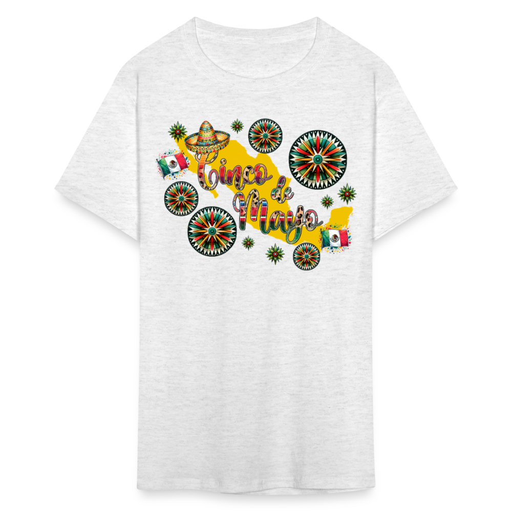 Mexican Pride Tee For Cinco De Mayo Mexico Map Graphic T-shirt - light heather gray