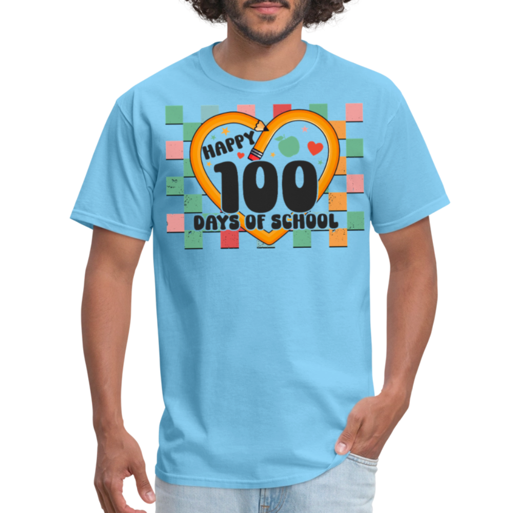 100 Days of school Shirt For Teachers Unisex Tee - aquatic blue