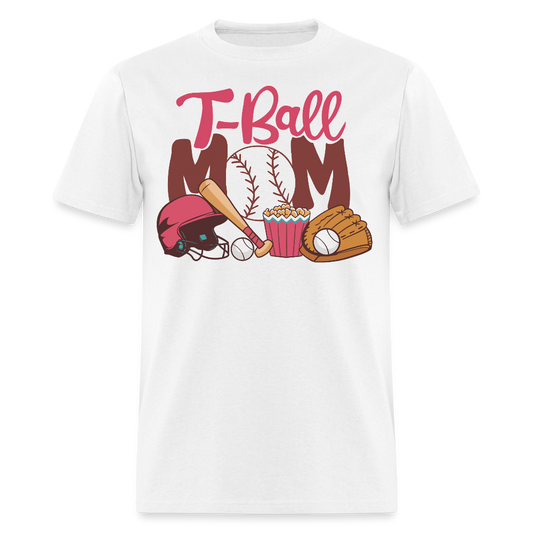 Baseball Mom Tee With Glove And Helmet T-shirt - white
