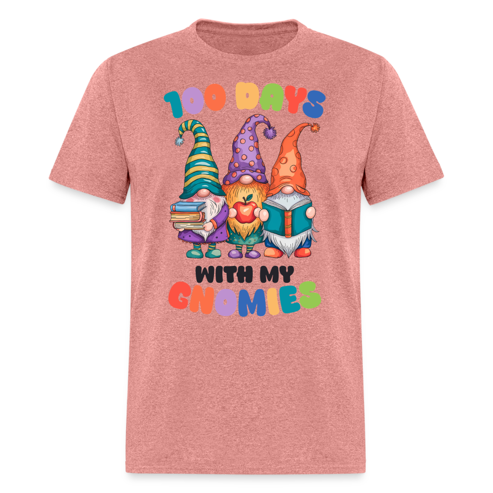 Cute Gnome 100 Days of Learning Shirt Teacher Appreciation Gnome T-Shirt - heather mauve