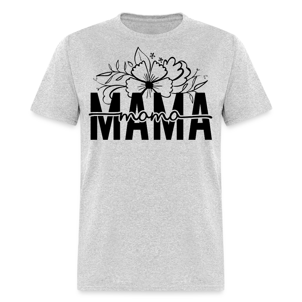 Mother's Day Gift Floral Mama T-shirt - heather gray
