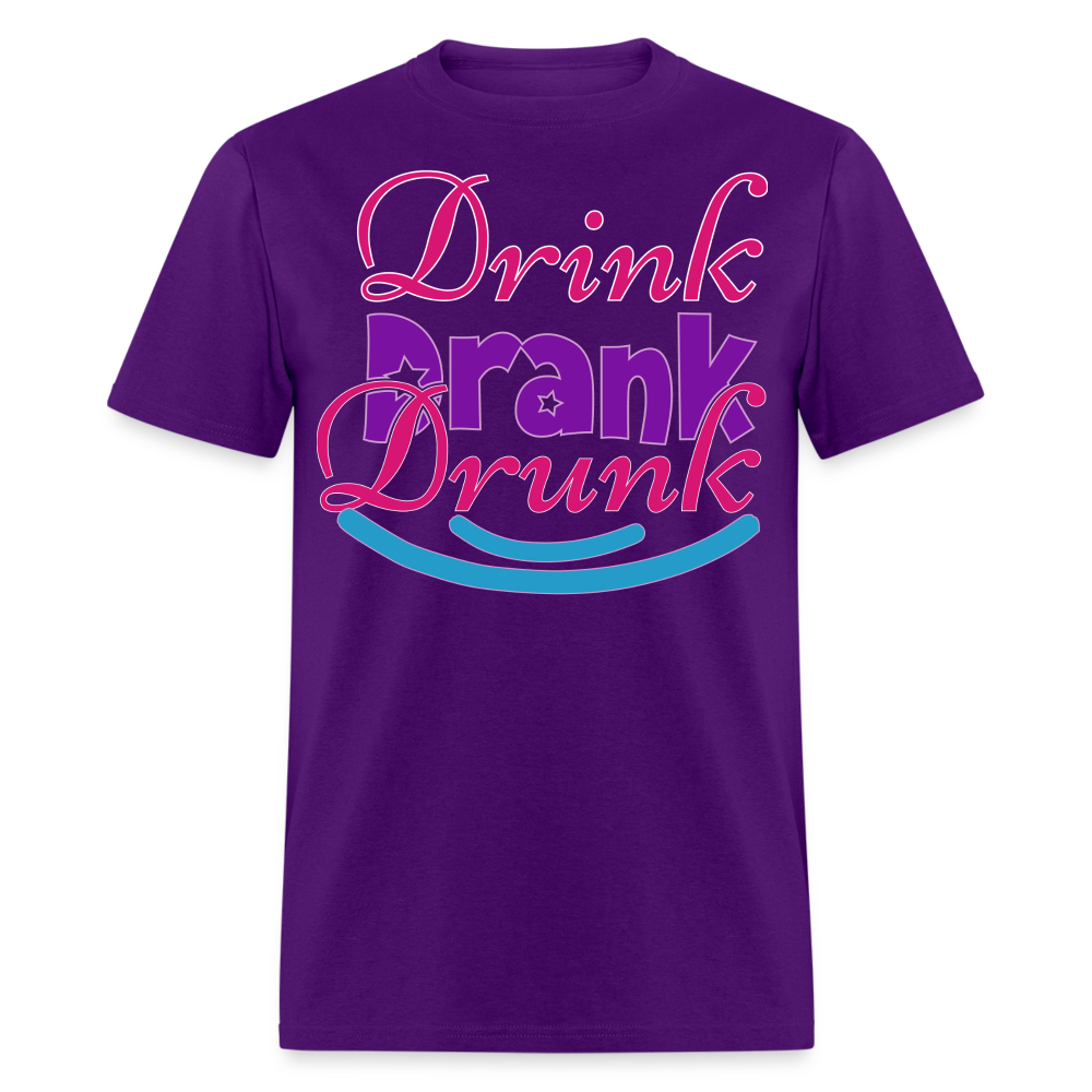 Mardi Gras Funny Drinking Shirts For Men Drink Drank Drunk T-shirt - purple