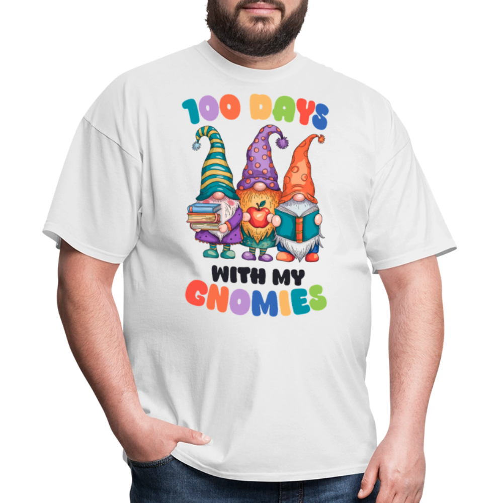 Cute Gnome 100 Days of Learning Shirt Teacher Appreciation Gnome T-Shirt - white