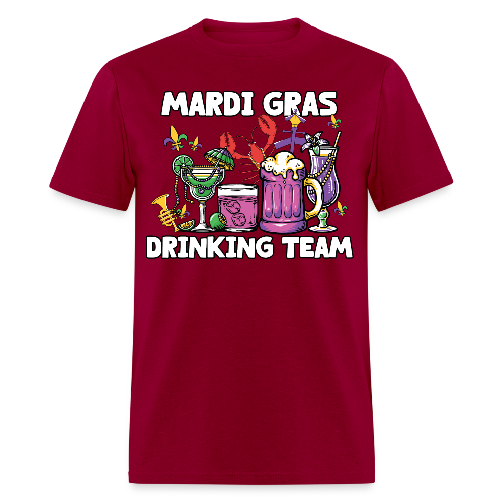 Beer And Cocktail Lover Mardi Gras Tee Mardi Gras Drinking Team T-shirt - dark red