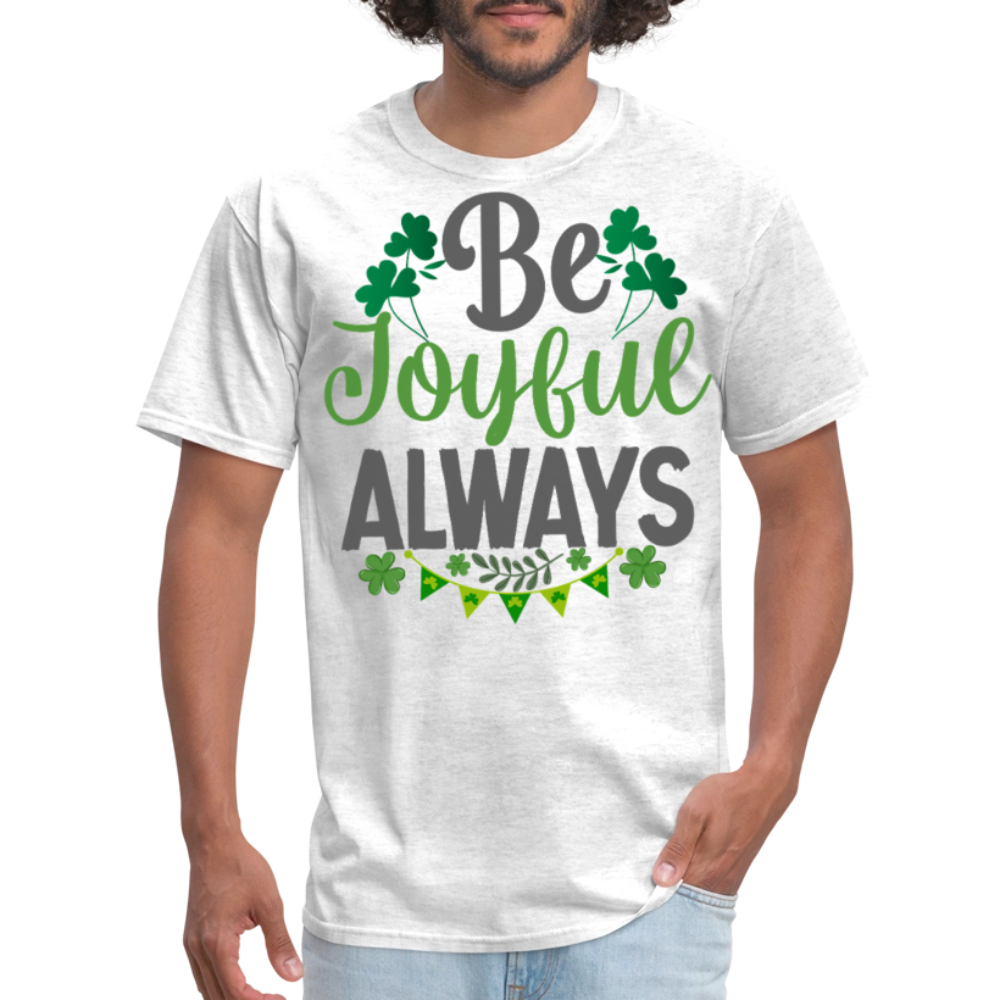 Be Joyful Always Christian St Patrick’s Day T-shirt - light heather gray