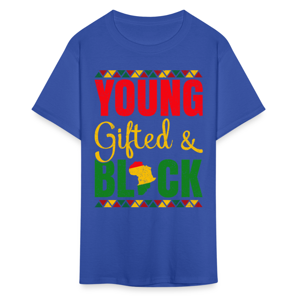 African Heritage Tee Young Gifted and Black T-Shirt - royal blue