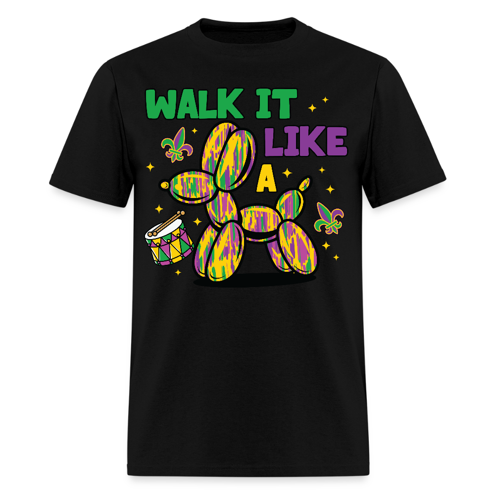 Colorful New Orleans Festival Tee Walk It Like A Mardi Gras T-shirt - black