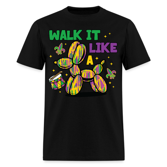 Colorful New Orleans Festival Tee Walk It Like A Mardi Gras T-shirt - black