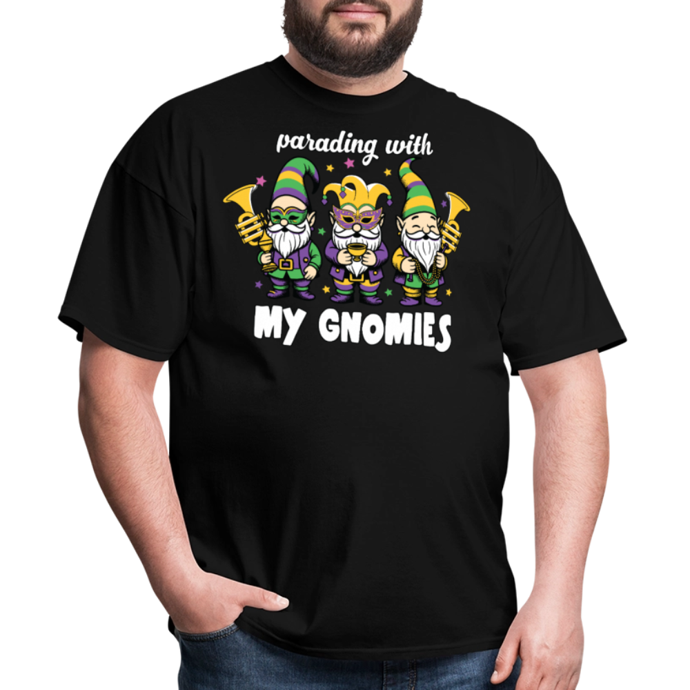 Parading With my Gnomies Festival Shirt Funny Mardi Gras T-shirt - black