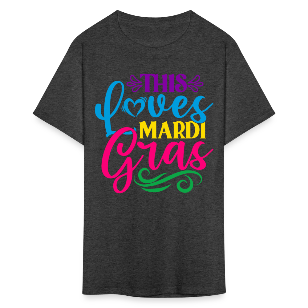 Colorful Loves Mardi Gras Festival Unisex T-shirt - heather black