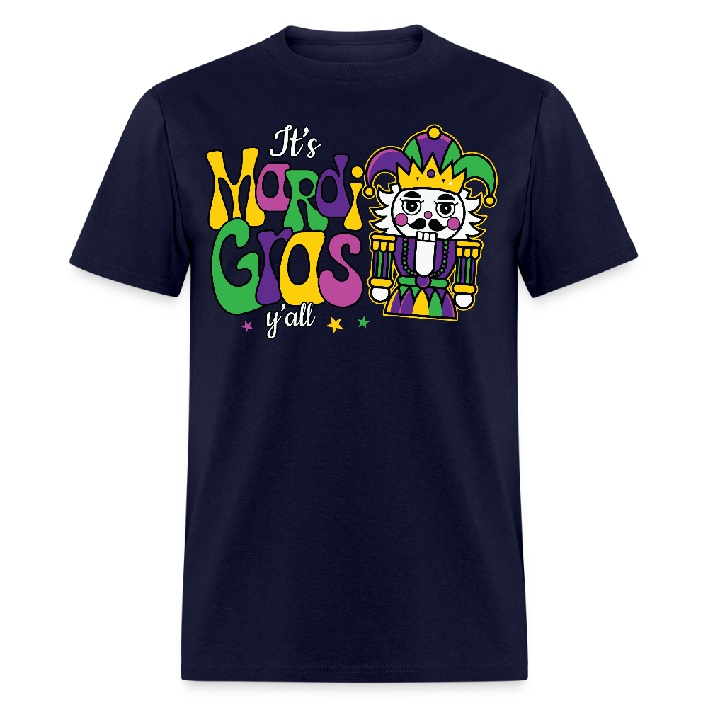 New Orleans festival Tee Mardi Gras jester T-shirt - navy