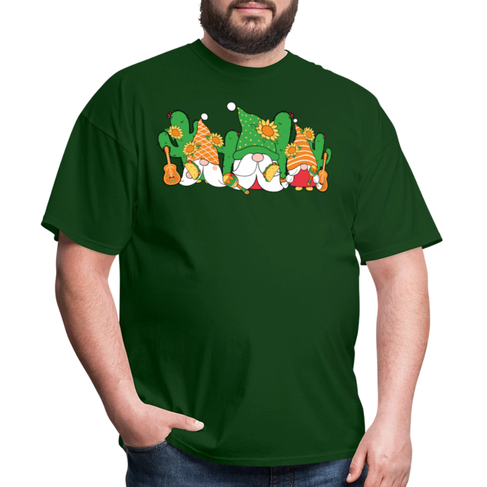 Gnome Lover Gift Ideas Mexican Fiesta Gnome T-shirt - forest green