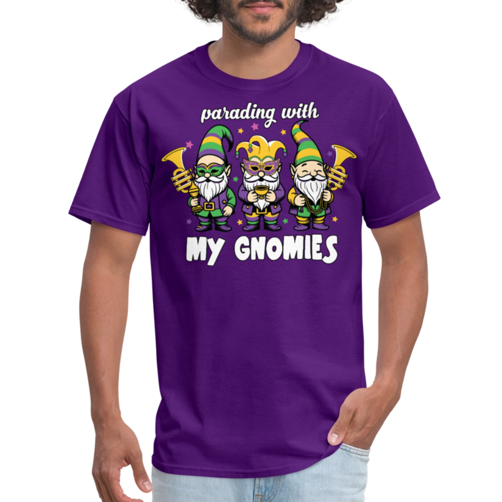 Parading With my Gnomies Festival Shirt Funny Mardi Gras T-shirt - purple