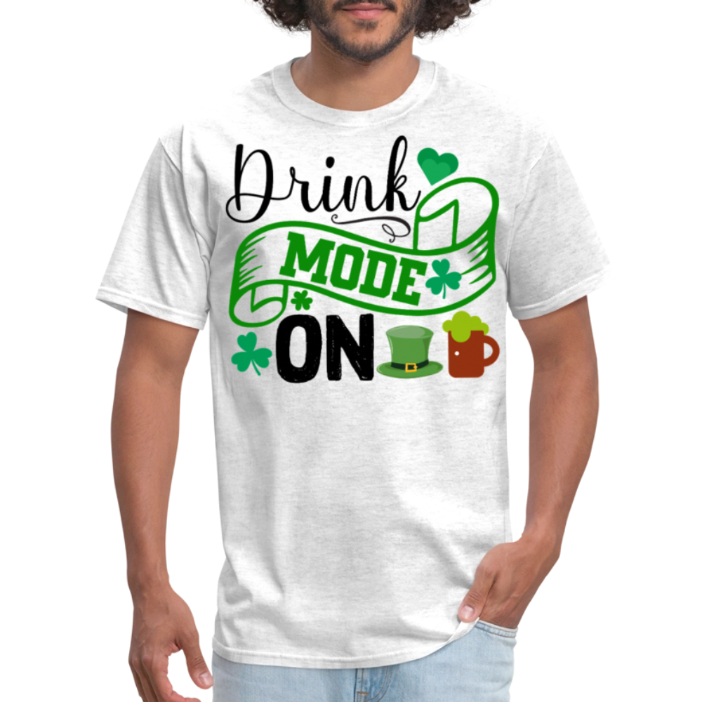 Lucky Shamrock Drinking Mode On T-shirt - light heather gray