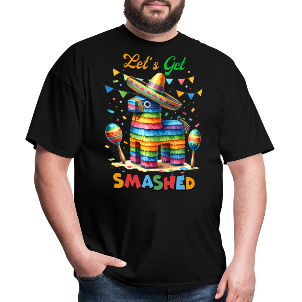 Funny Cinco De Mayo Party Shirt Let's Get Smashed Piñata T-shirt - black