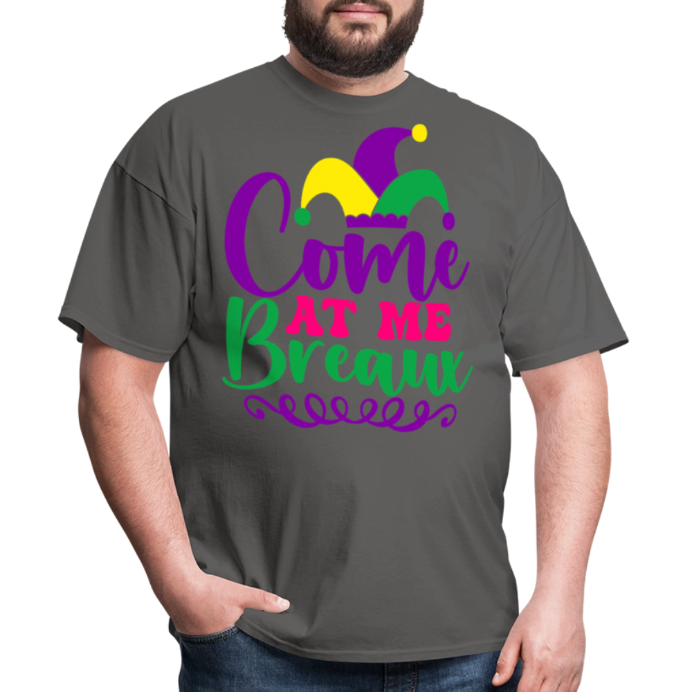 Mardi Gras Jester Hat Tee Come at me Breaux T-shirt - charcoal