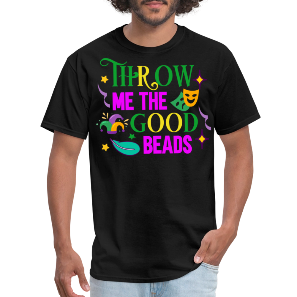 Throw Me The Beads Mardi Gras Unisex T-Shirt - black