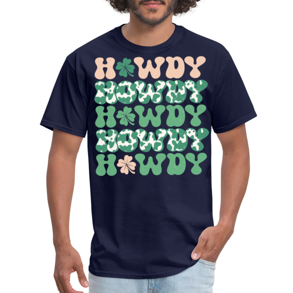 Howdy Western Cowgirl St Patrick's Day T-shirt - navy