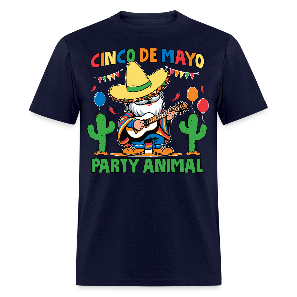 Cinco De Mayo Party Animal Funny Mexican Fiesta Gnome T-shirt - navy