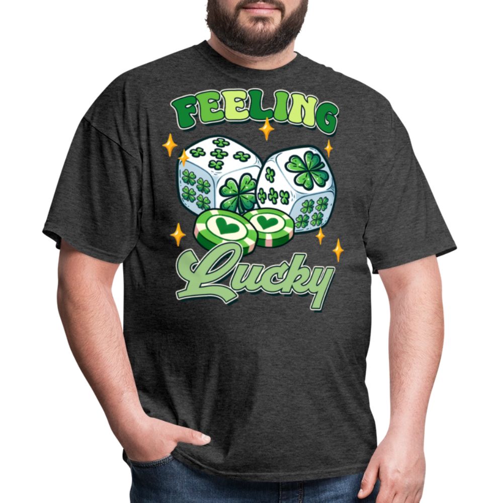 Feeling Lucky Tee For Poker And Slot Players T-shirt - heather black