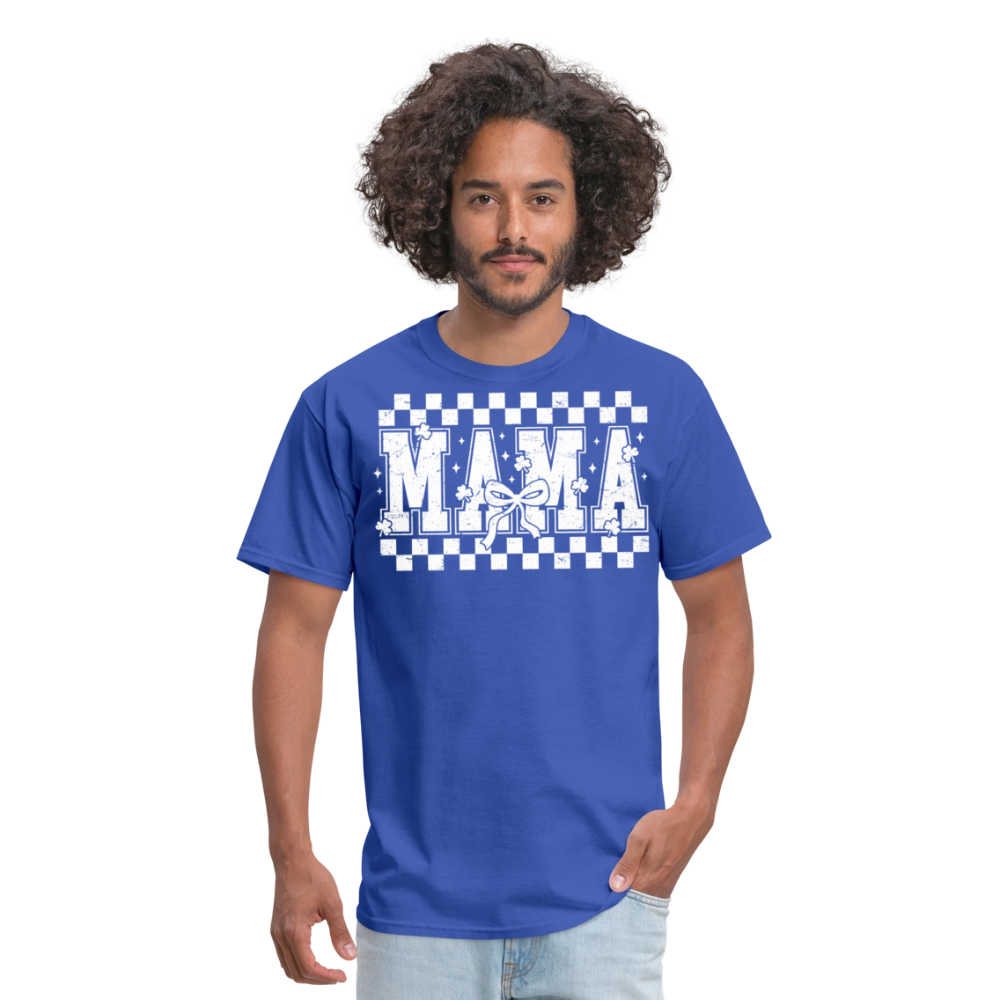 Distressed Mama Clover St. Patrick's Day Gift Tee - royal blue