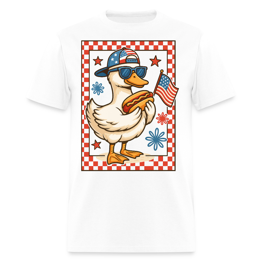 Patriotic Duck Funny Fourth Of July T-Shirt - white