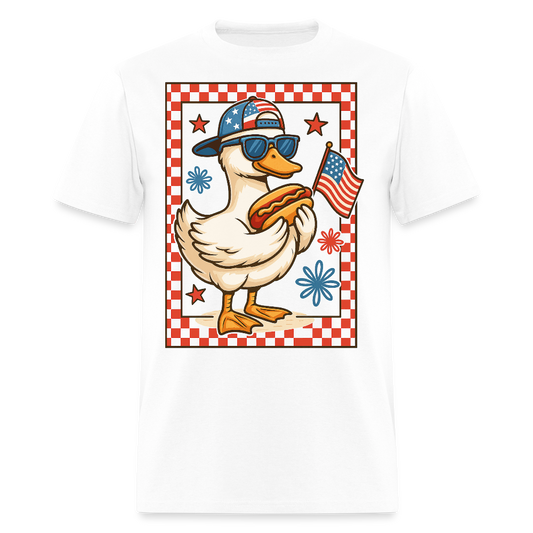 Patriotic Duck Funny Fourth Of July T-Shirt - white