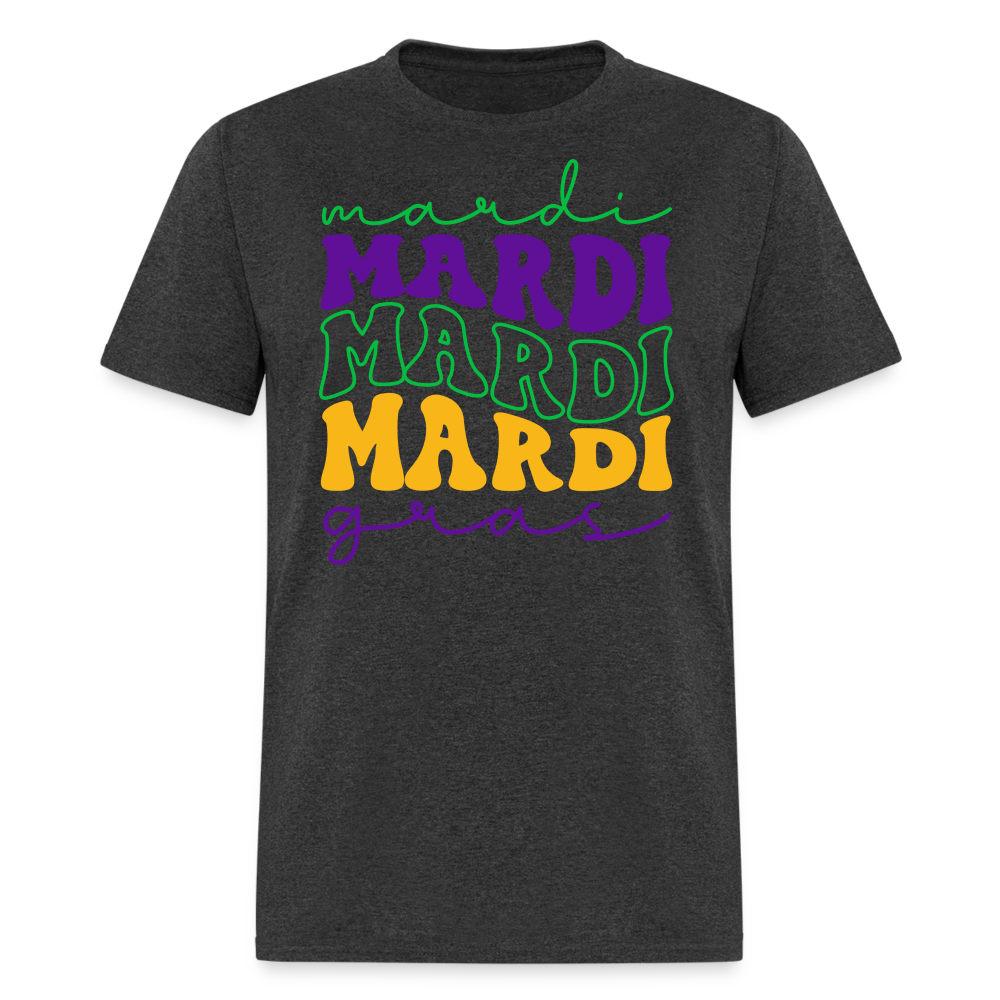 Funny and Stylish Mardi Gras Lettering Unisex T-shirt - heather black