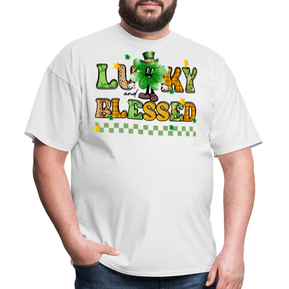 Blessed And Lucky Irish Holiday T-shirt - white