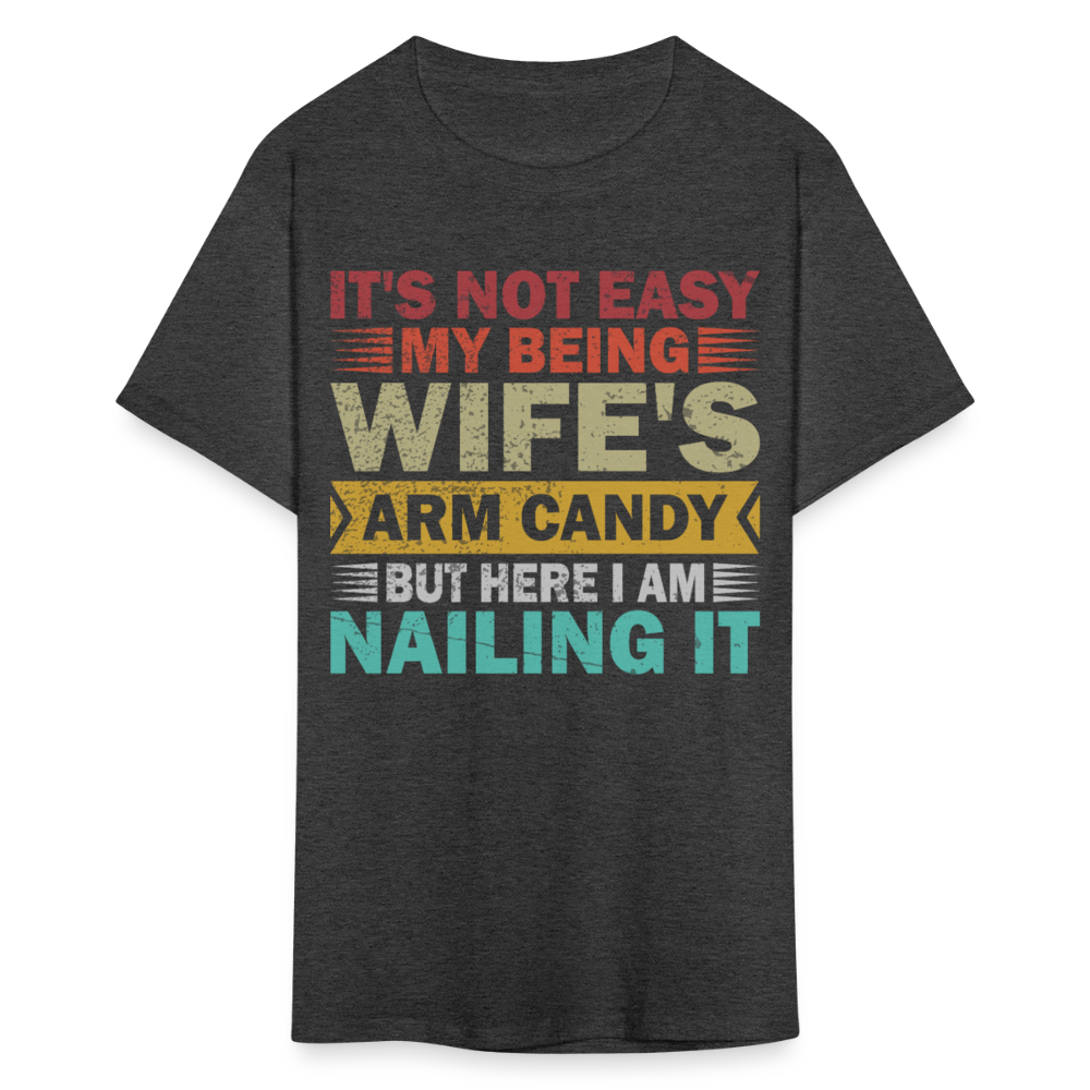 Wife’s Arm Candy Shirt Husband Humor Unisex T-Shirt - heather black