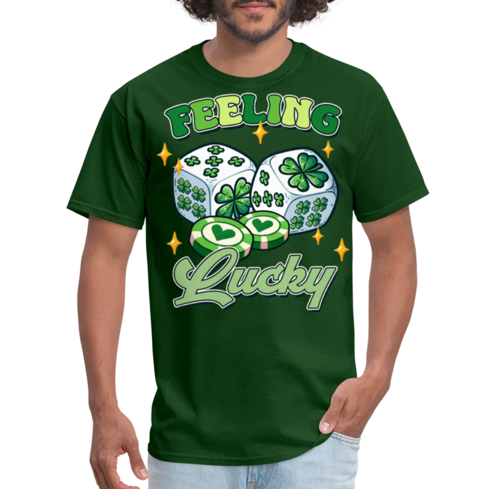 Feeling Lucky Tee For Poker And Slot Players T-shirt - forest green