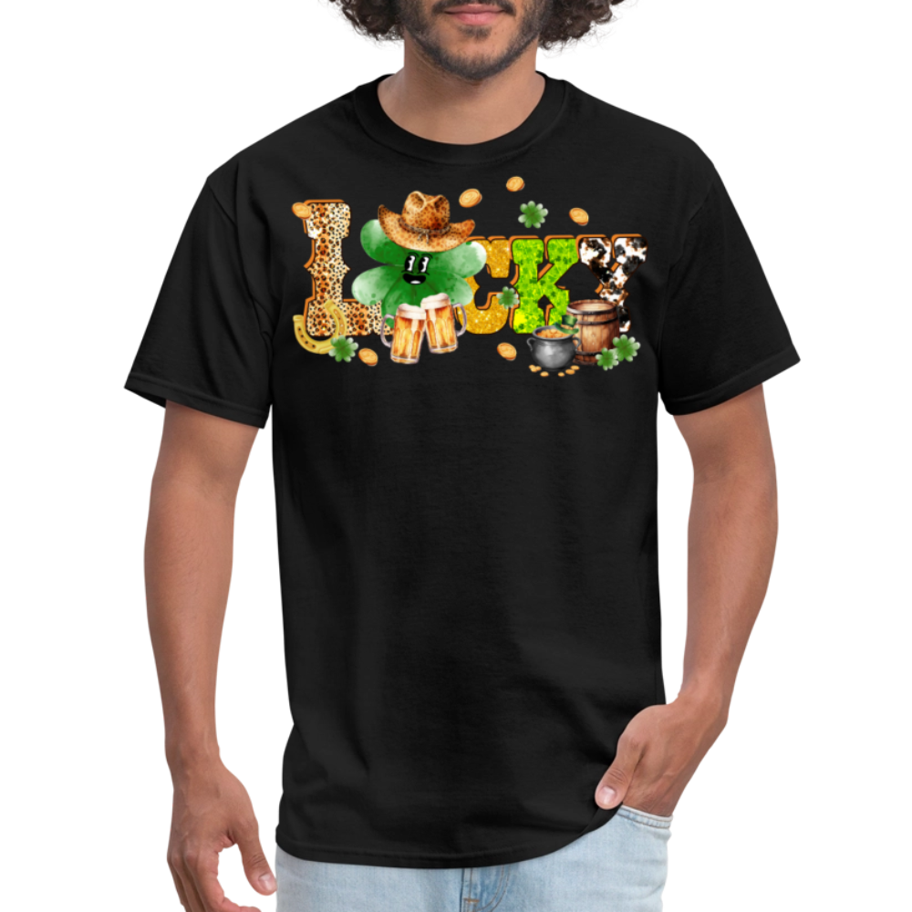 Lucky Shamrock Western Graphic T-shirt - black