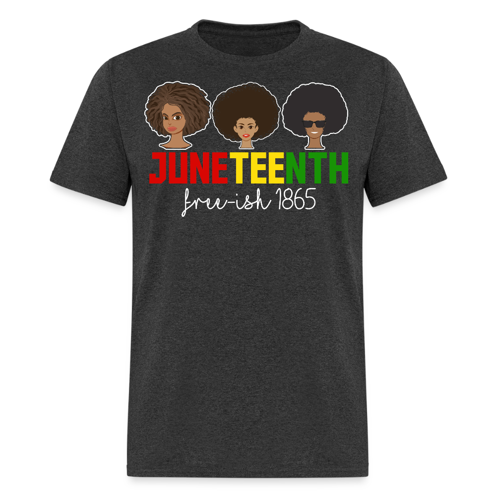 African American heritage Tee 1865 Juneteenth Free-ish T-shirt - heather black