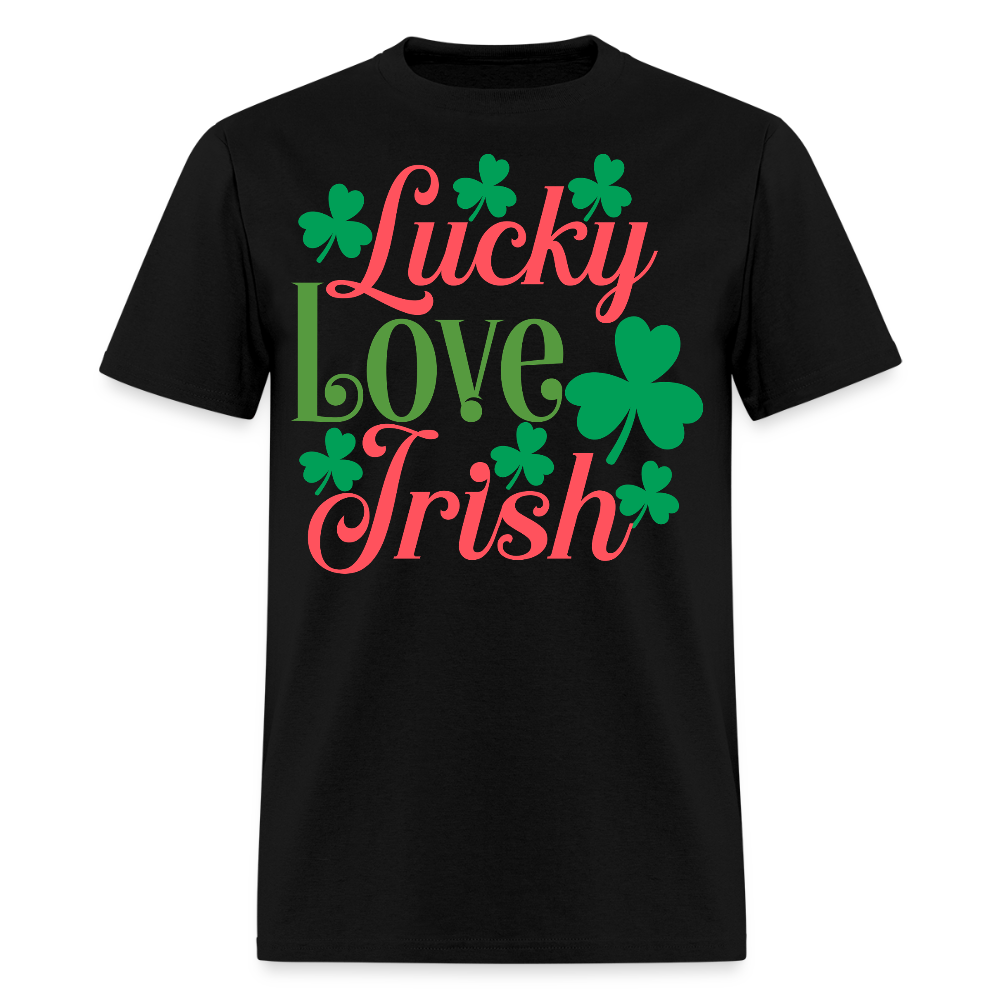 Irish Shamrock Love Lucky T-shirt - black