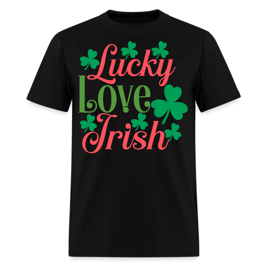 Irish Shamrock Love Lucky T-shirt - black