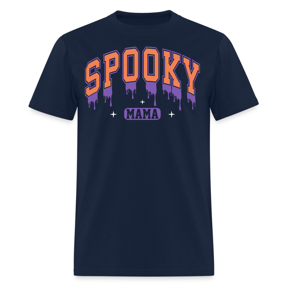 Funny Spooky Mama Halloween T-Shirt - navy