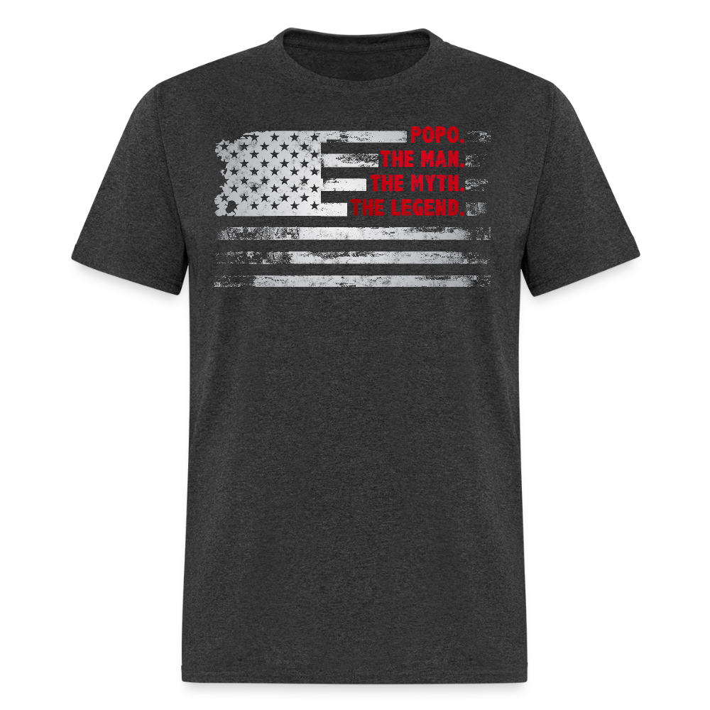 Popo The Man The Myth The Legend Father’s Day Popo T-shirt - heather black
